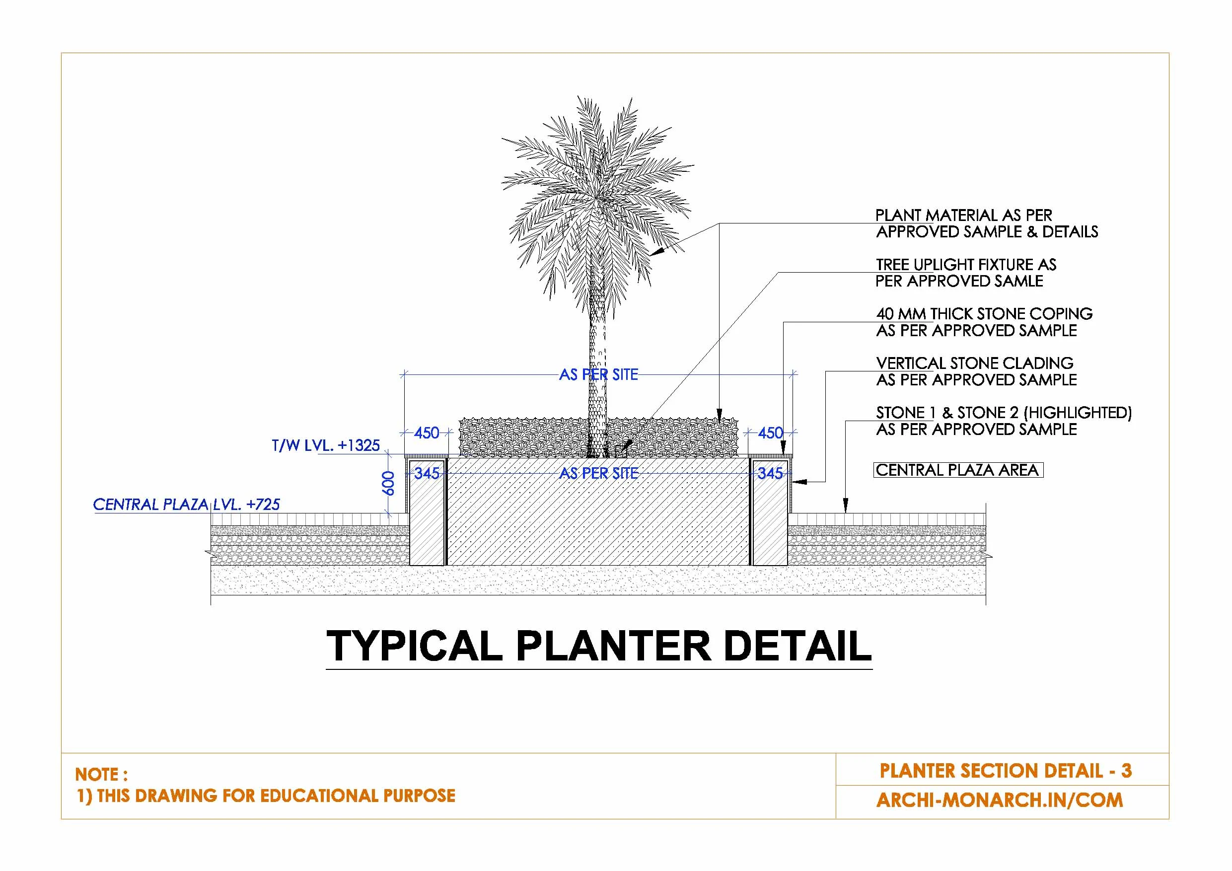 PLANTER SECTION DETAIL THREE Archi Monarch