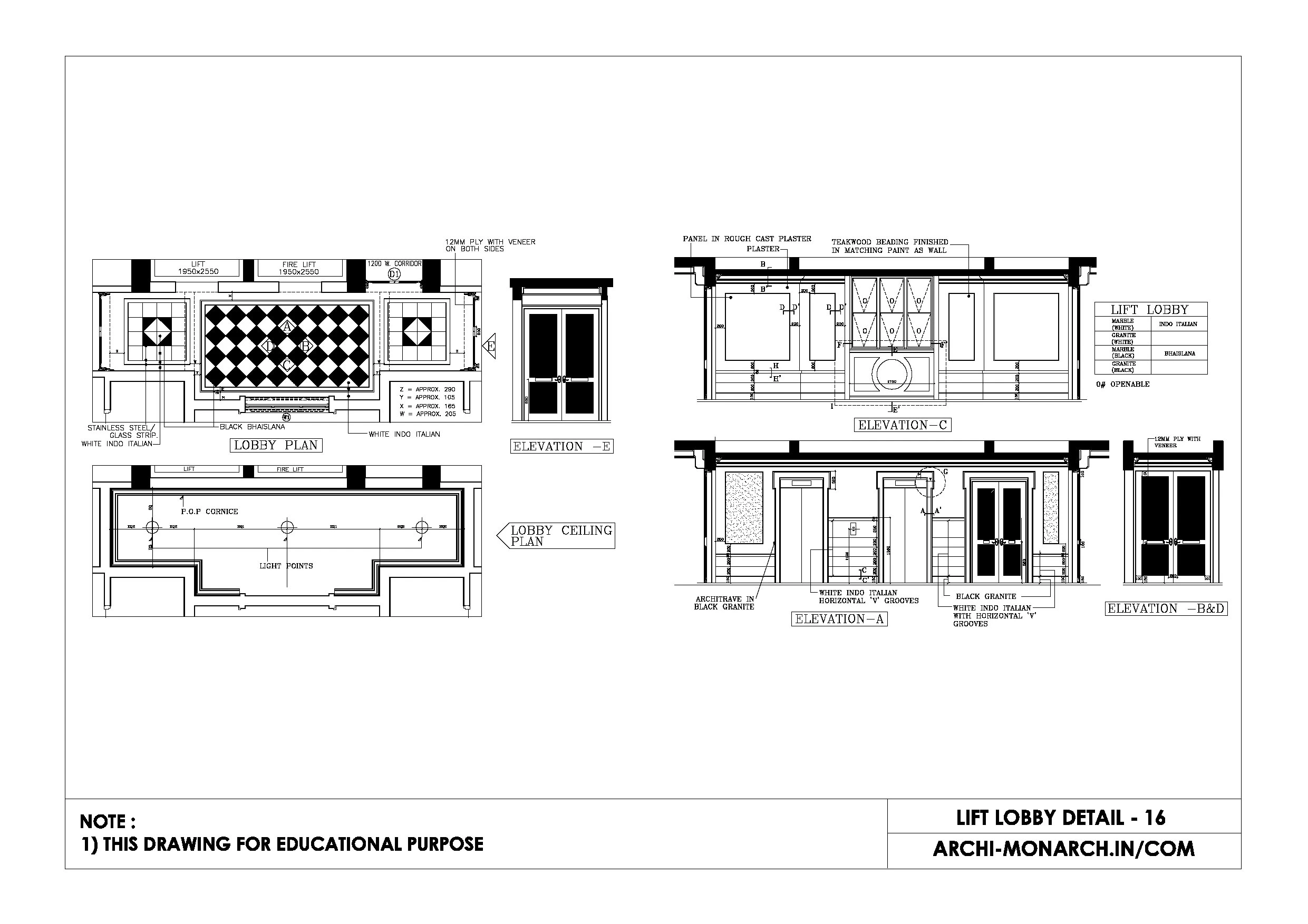 LIFT LOBBY DETAIL SIXTEEN Archi Monarch