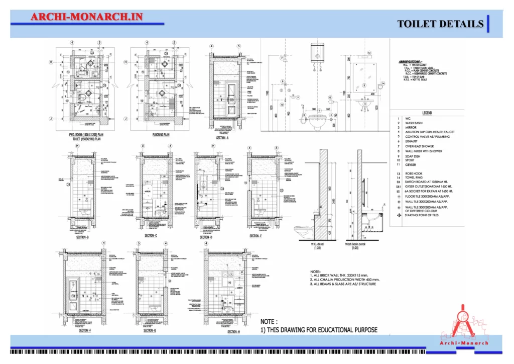 TOILET DETAIL DRAWINGS
