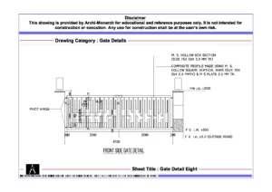 Gate Detail Eight – Architectural Gate Detail Drawing | Archi-Monarch
