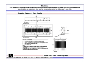 Gate Detail Eighteen – Architectural Gate Detail Drawing | Archi-Monarch