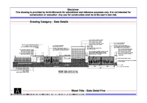 Gate Detail Five – Architectural Gate Detail Drawing | Archi-Monarch