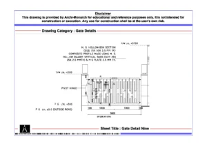Gate Detail Nine – Architectural Gate Detail Drawing | Archi-Monarch