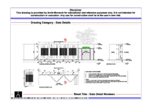 Gate Detail Nineteen – Architectural Gate Detail Drawing | Archi-Monarch