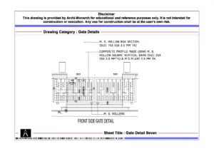 Gate Detail Seven – Architectural Gate Detail Drawing | Archi-Monarch