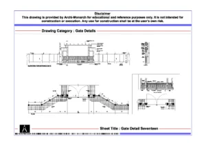 Gate Detail Seventeen – Architectural Gate Detail Drawing | Archi-Monarch