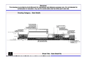 Gate Detail Six – Architectural Gate Detail Drawing | Archi-Monarch