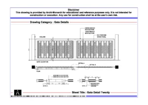 Gate Detail Twenty – Architectural Gate Detail Drawing | Archi-Monarch
