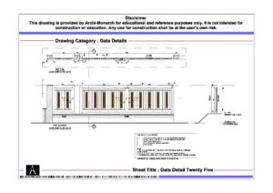 Gate Detail Twenty Five – Architectural Gate Detail Drawing | Archi-Monarch