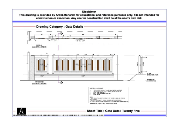 Gate Detail Twenty Five – Architectural Gate Detail Drawing | Archi-Monarch