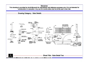Gate Detail Two – Architectural Gate Detail Drawing | Archi-Monarch