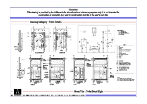 Toilet Detail Eight – Architectural Toilet Detail Drawing | Archi-Monarch