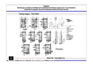 Toilet Detail Five – Architectural Toilet Detail Drawing | Archi-Monarch