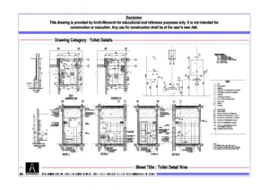 Toilet Detail Nine – Architectural Toilet Detail Drawing | Archi-Monarch
