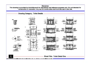 Toilet Detail One – Architectural Toilet Detail Drawing | Archi-Monarch