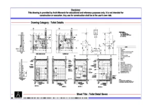 Toilet Detail Seven – Architectural Toilet Detail Drawing | Archi-Monarch