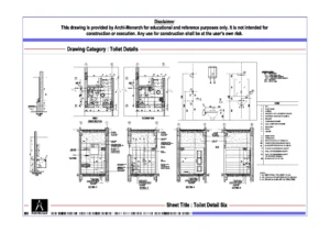 Toilet Detail Six – Architectural Toilet Detail Drawing | Archi-Monarch