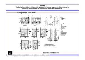 Toilet Detail Ten – Architectural Toilet Detail Drawing | Archi-Monarch