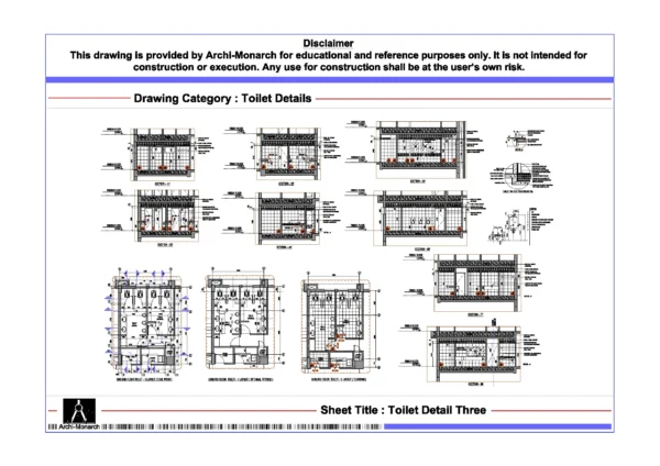 Toilet Detail Three – Architectural Toilet Detail Drawing | Archi-Monarch