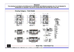 Toilet Detail Two – Architectural Toilet Detail Drawing | Archi-Monarch