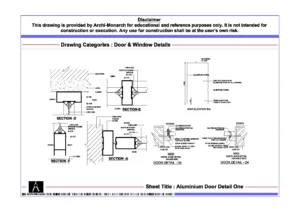 Aluminium Door Detail One – Architectural Aluminium Door Detail Drawing | Archi-Monarch