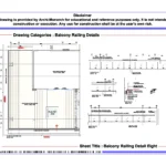 Balcony Railing Detail Eight – Architectural Balcony Railing Detail Drawing | Archi-Monarch