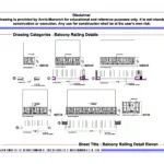 Balcony Railing Detail Eleven – Architectural Balcony Railing Detail Drawing | Archi-Monarch