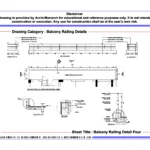 Balcony Railing Detail Four – Architectural Balcony Railing Detail Drawing | Archi-Monarch