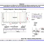 Balcony Railing Detail Nine – Architectural Balcony Railing Detail Drawing | Archi-Monarch