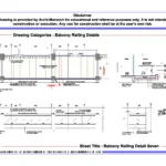 Balcony Railing Detail Seven – Architectural Balcony Railing Detail Drawing | Archi-Monarch