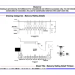 Balcony Railing Detail Thirteen – Architectural Balcony Railing Detail Drawing | Archi-Monarch