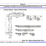 Balcony Railing Detail Three – Architectural Balcony Railing Detail Drawing | Archi-Monarch