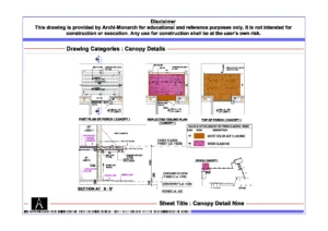 Canopy Detail Nine – Architectural Canopy Detail Drawing | Archi-Monarch