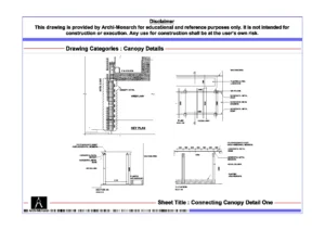 Connecting Canopy Detail One – Architectural Connecting Canopy Detail Drawing | Archi-Monarch