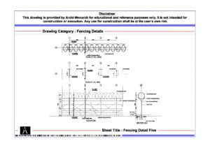 Fencing Detail Four – Architectural Fencing Detail Drawing | Archi-Monarch