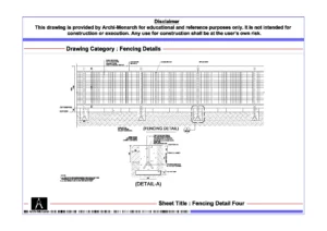 Fencing Detail Four – Architectural Fencing Detail Drawing | Archi-Monarch