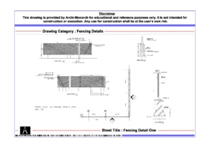 Fencing Detail One – Architectural Fencing Detail Drawing | Archi-Monarch