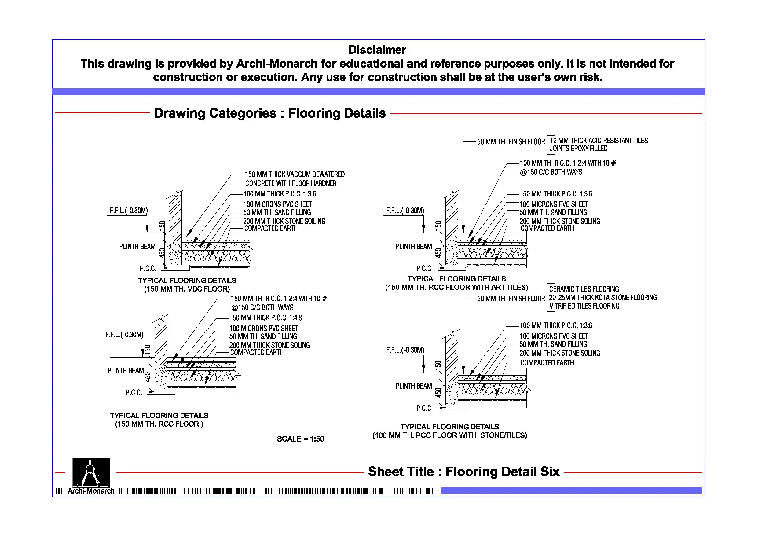 Flooring Detail Six – Architectural Flooring Detail Drawing | Archi-Monarch