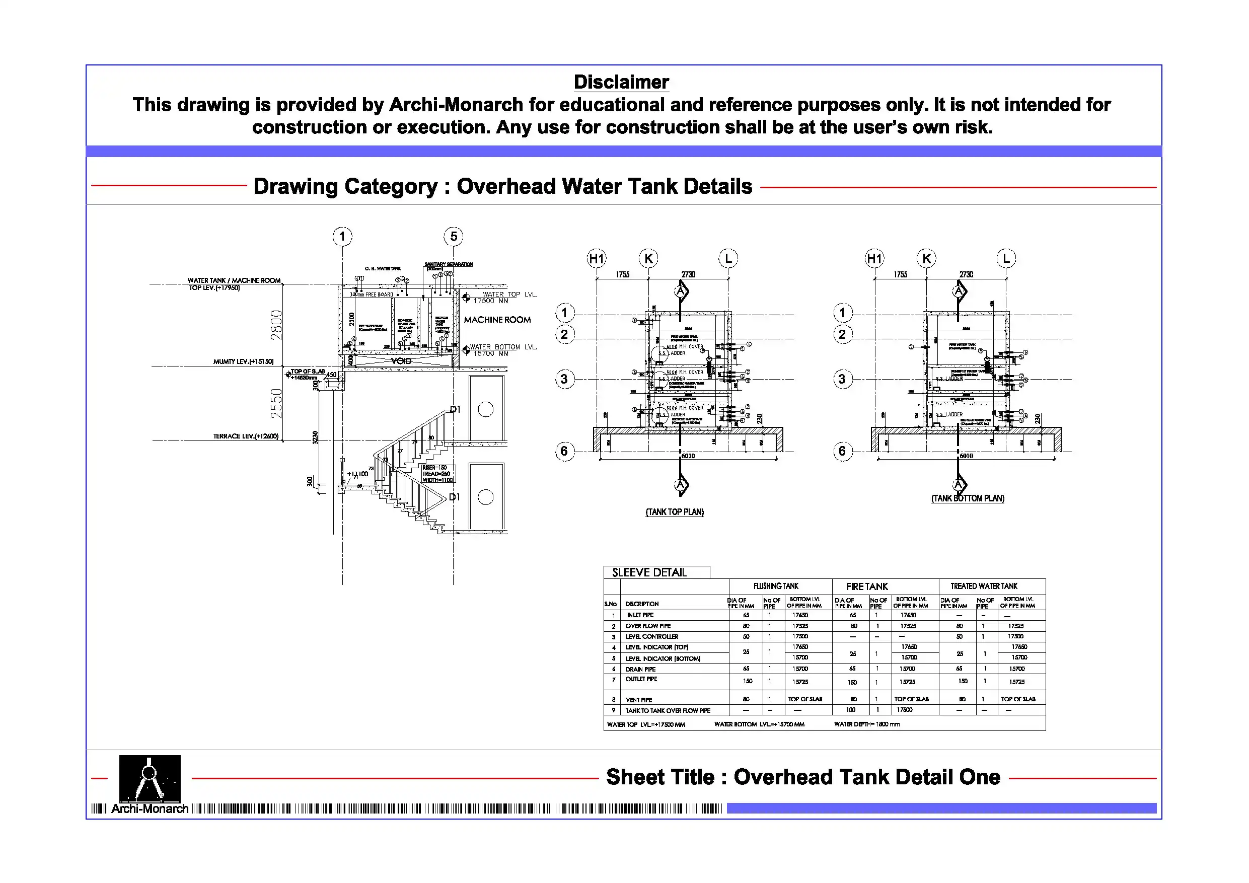 Overhead Tank Detail One