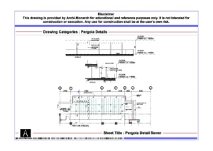 Pergola Detail Seven – Architectural Pergola Detail Drawing | Archi-Monarch