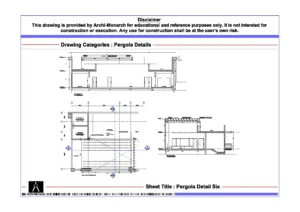 Pergola Detail Six – Architectural Pergola Detail Drawing | Archi-Monarch