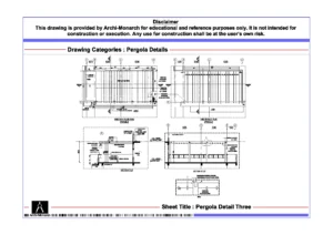 Pergola Detail Three – Architectural Pergola Detail Drawing | Archi-Monarch