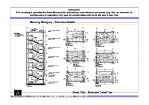 Staircase Detail Two – Architectural Staircase Detail Drawing | Archi-Monarch