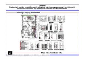 Toilet Detail Fifty – Architectural Toilet Detail Drawing | Archi-Monarch