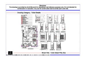Toilet Detail Fifty One – Architectural Toilet Detail Drawing | Archi-Monarch
