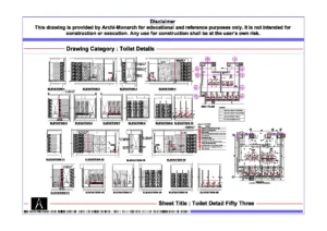 Toilet Detail Fifty Three – Architectural Toilet Detail Drawing | Archi-Monarch