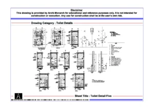 Toilet Detail Five – Architectural Toilet Detail Drawing | Archi-Monarch