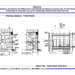 Toilet Detail Thirty Four – Architectural Toilet Detail Drawing | Archi-Monarch
