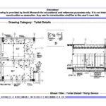Toilet Detail Thirty Seven – Architectural Toilet Detail Drawing | Archi-Monarch