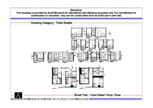 Toilet Detail Thirty Three – Architectural Toilet Detail Drawing | Archi-Monarch